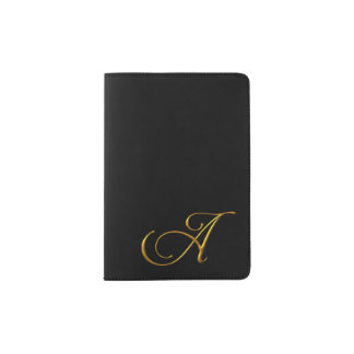Passport Holder Monogram Letter A.