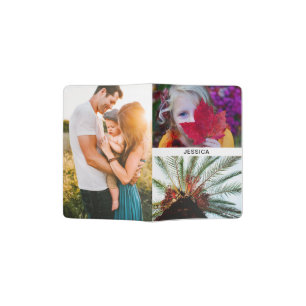 Passport Holder Personalized 3 Photo Edge Print