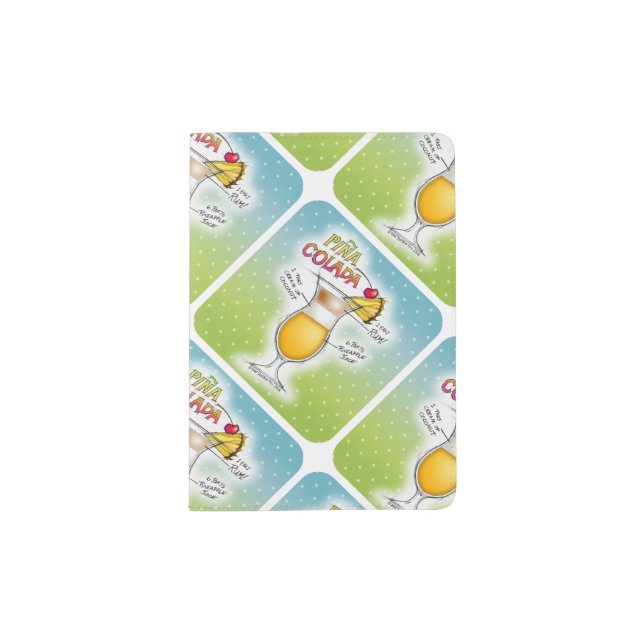 PASSPORT HOLDER - PINA COLADA RECIPE COCKTAIL ART (Front)