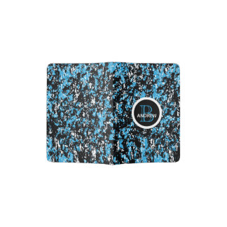 Passport Holder w/bright blue blk & white design