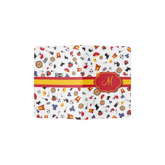 Passport holder w items of Spain to add monogram (Opened)