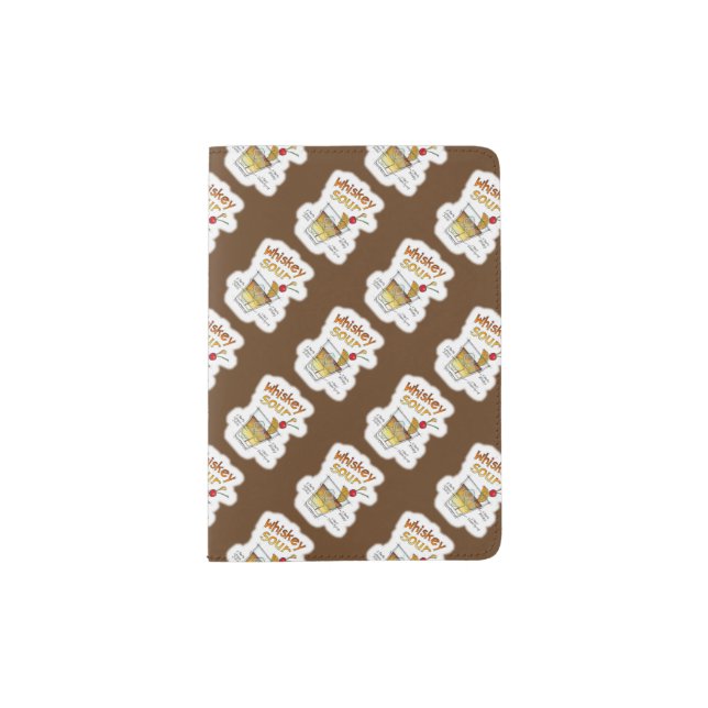 PASSPORT HOLDER - WHISKEY SOUR RECIPE COCKTAIL ART (Front)