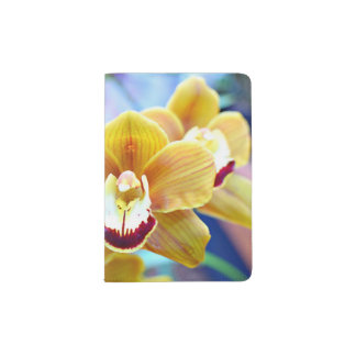 Passport Holder with Cymbidium orchid