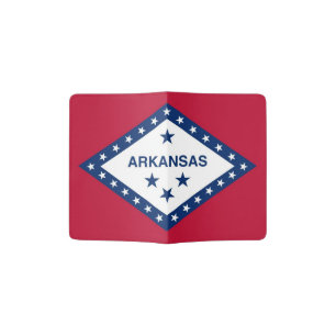Passport Holder with flag of Arkansas, USA