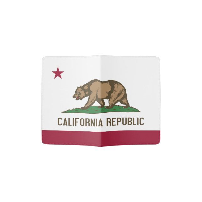Passport Holder with flag of California, USA (Opened)