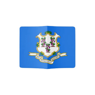 Passport Holder with flag of Connecticut, USA