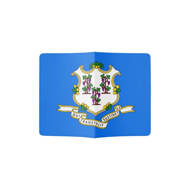 Passport Holder with flag of Connecticut, USA (Opened)