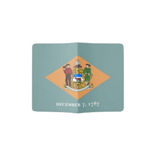 Passport Holder with flag of Delaware, USA