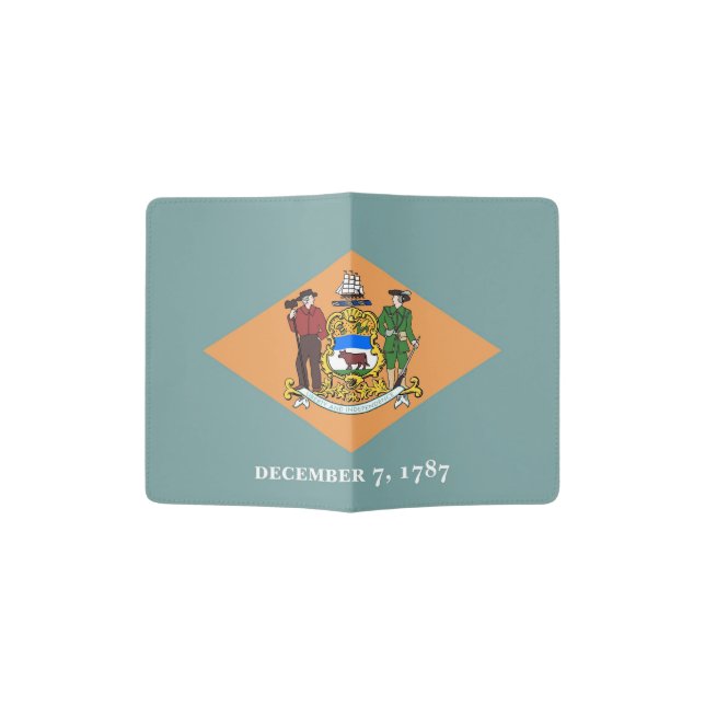 Passport Holder with flag of Delaware, USA (Opened)