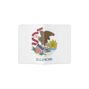 Passport Holder with flag of Illinois, USA