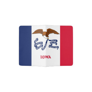 Passport Holder with flag of Iowa, USA