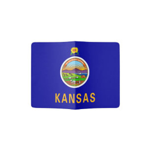 Passport Holder with flag of Kansas, USA