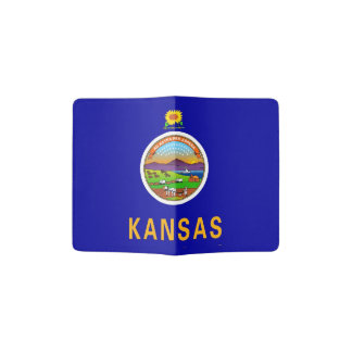 Passport Holder with flag of Kansas, USA