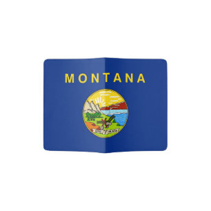 Passport Holder with flag of Montana, USA
