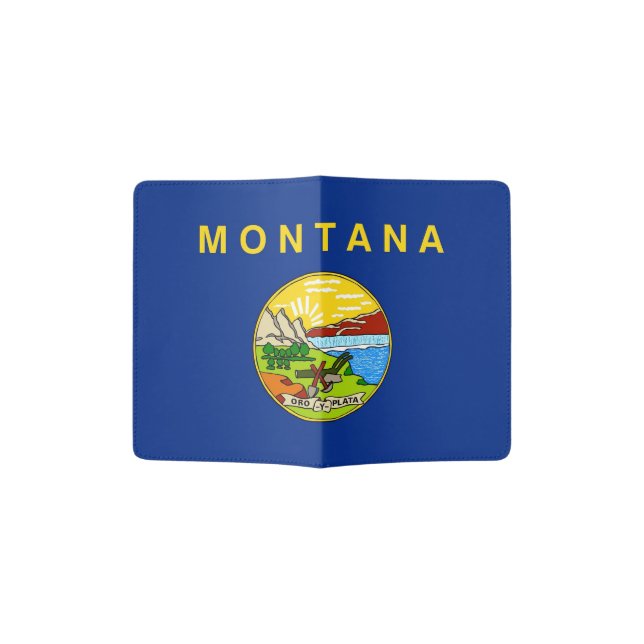 Passport Holder with flag of Montana, USA (Opened)