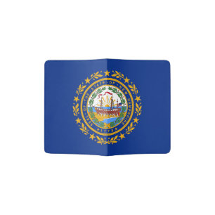 Passport Holder with flag of New Hampshire, USA