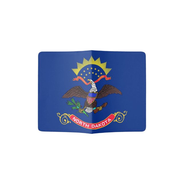 Passport Holder with flag of North Dakota, USA (Opened)