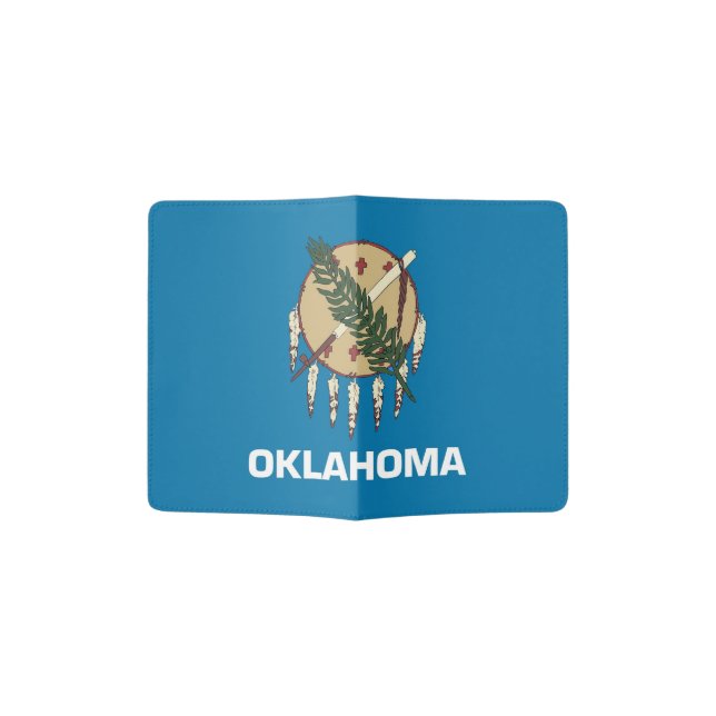 Passport Holder with flag of Oklahoma, USA (Opened)
