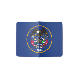 Passport Holder with flag of Utah, USA