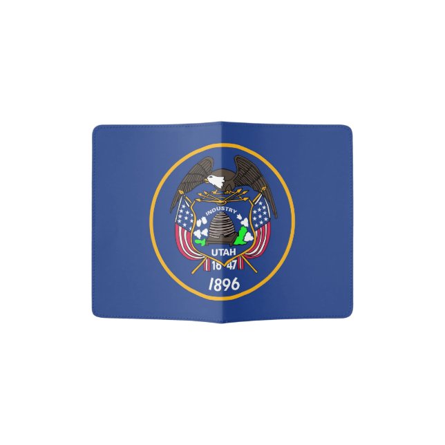 Passport Holder with flag of Utah, USA (Opened)