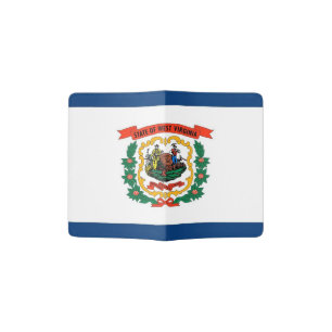 Passport Holder with flag of West Virginia, USA
