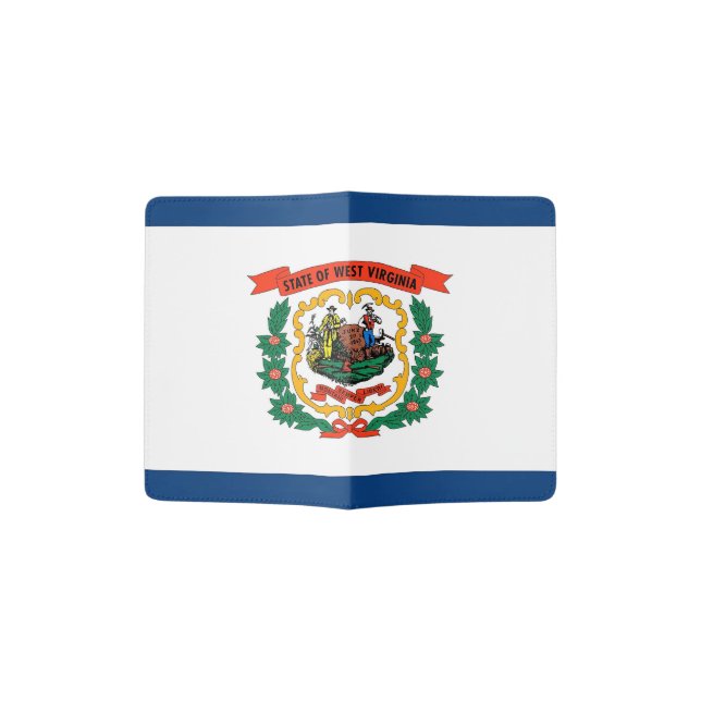 Passport Holder with flag of West Virginia, USA (Opened)