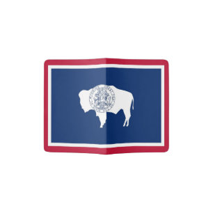 Passport Holder with flag of Wyoming, USA