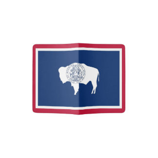 Passport Holder with flag of Wyoming, USA