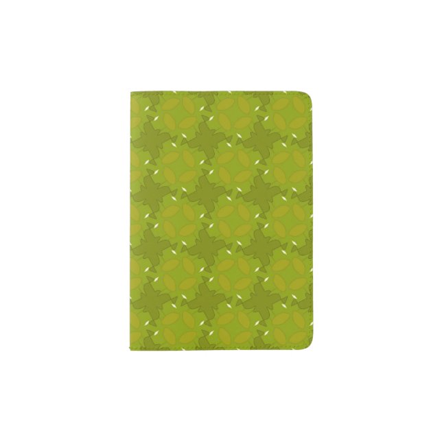 Passport Holder with Light Olive Green Design (Front)