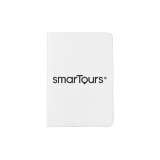 Passport holder with logo and geo-marker