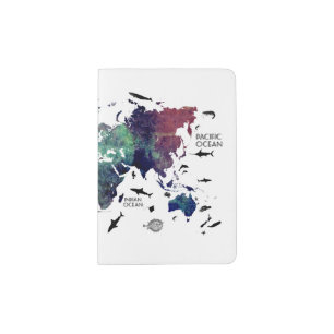 Passport Holders & Covers world map