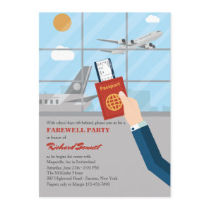 Passport in Hand Farewell Party Invitation