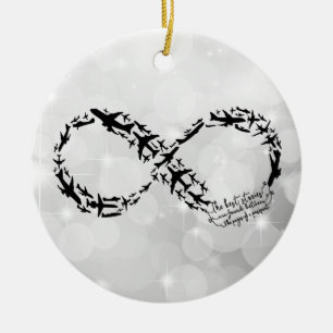 Passport Infinity Quote Ornament, Traveler Gift Ceramic Ornament