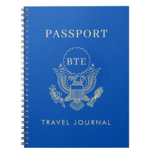 Passport Monogram Custom Text and Colors Notebook