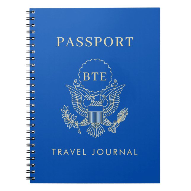 Passport Monogram Custom Text and Colors Notebook (Front)