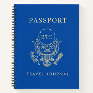 Passport Monogram Custom Travel Journal Notebook