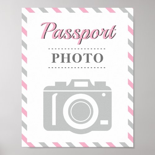Passport Photo Booth Airplane Travel Party Theme Poster
