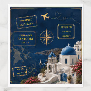 Passport Santorini A7 Wedding Envelope Liner