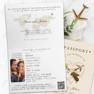 Passport St. Lucia Caribbean Destination Wedding Invitation