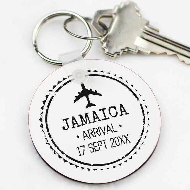 Passport Stamp Jamaica Destination Wedding Favor Keychain (Passport Stamp Jamaica Destination Wedding Favor Keychain
)