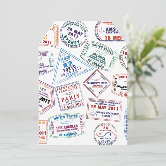 Passport Stamp Pattern Print (Standing Front)