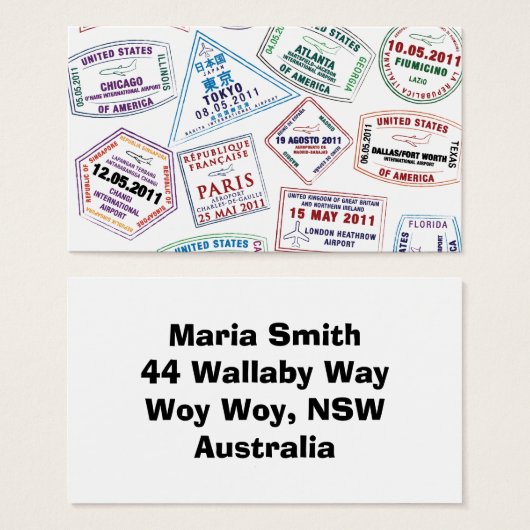 Passport Stamp Pattern Print (Front & Back)