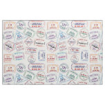 Passport Stamp Pattern Print Fabric