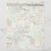 Passport Stamp Print Letterhead (Front)