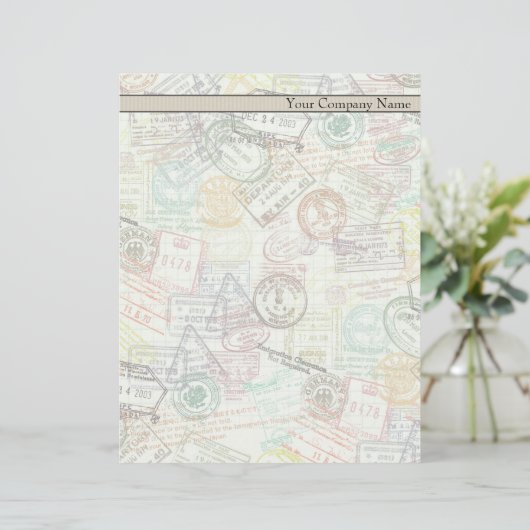 Passport Stamp Print Letterhead (Standing Front)