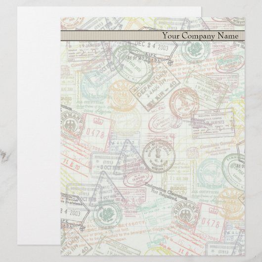 Passport Stamp Print Letterhead (Front/Back)