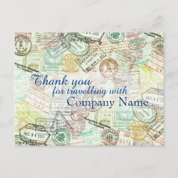 Passport Stamp Travel Postcard-thank You Postcard by stopnbuy at Zazzle