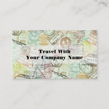 Passport Stamp Travel Print Business Card by stopnbuy at Zazzle