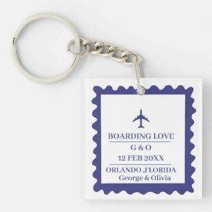 Passport Stamp Wedding Favor Keychain