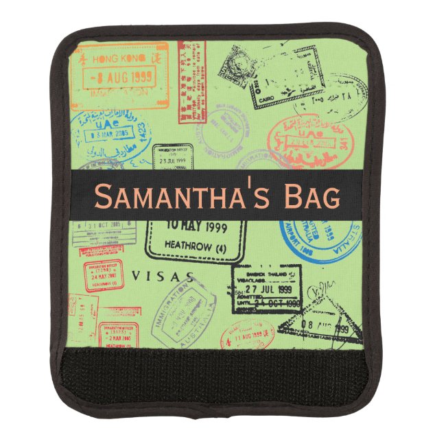 Passport Stamps Design Luggage Handle Wrap